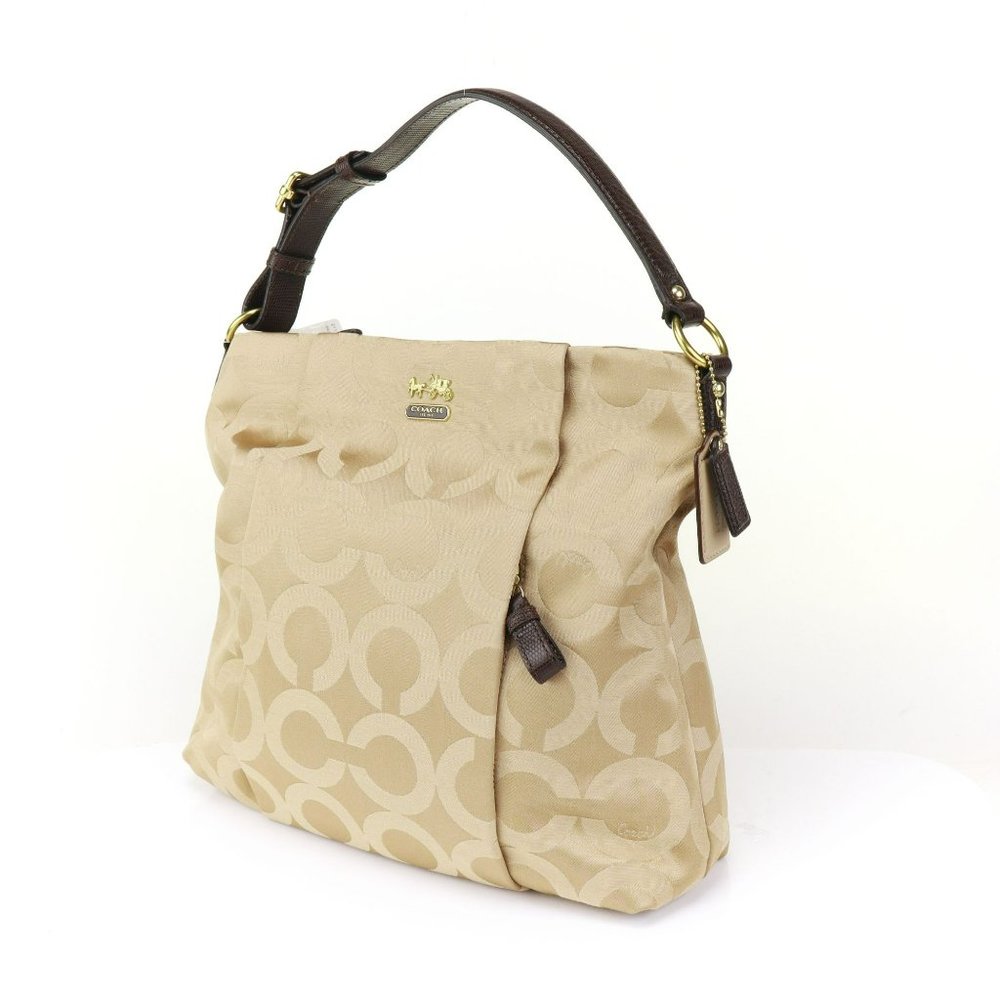 NWT Coach Signature Hobo Shoulder Bag Khaki - Picture 6 of 10